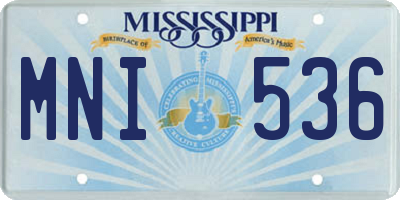 MS license plate MNI536