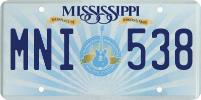 MS license plate MNI538