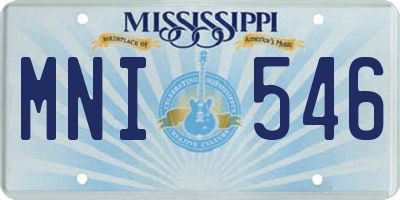 MS license plate MNI546