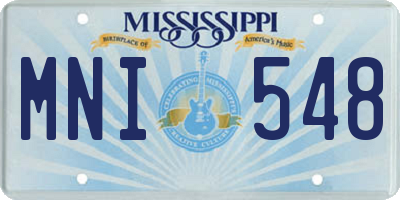 MS license plate MNI548