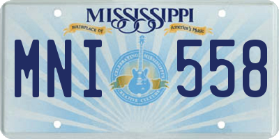 MS license plate MNI558