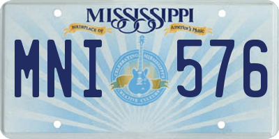 MS license plate MNI576