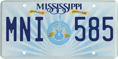 MS license plate MNI585