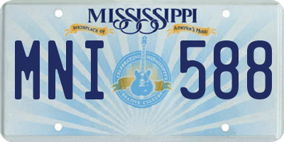 MS license plate MNI588
