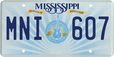 MS license plate MNI607