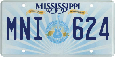 MS license plate MNI624