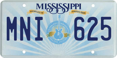 MS license plate MNI625
