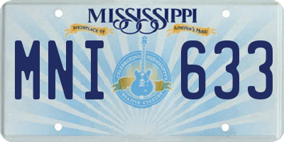 MS license plate MNI633