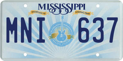 MS license plate MNI637