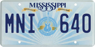 MS license plate MNI640