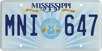 MS license plate MNI647