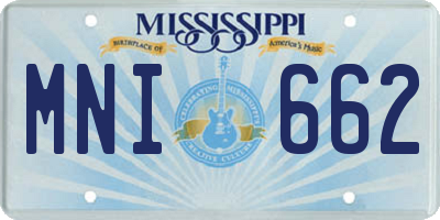 MS license plate MNI662