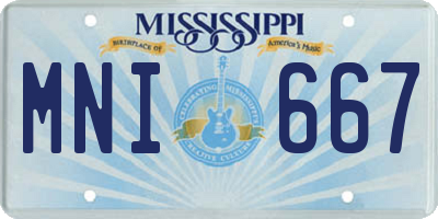 MS license plate MNI667