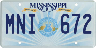 MS license plate MNI672