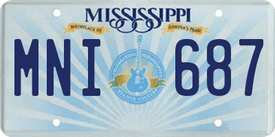 MS license plate MNI687