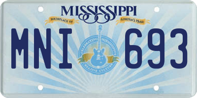 MS license plate MNI693