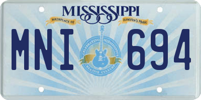MS license plate MNI694