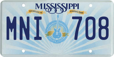 MS license plate MNI708