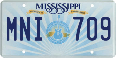 MS license plate MNI709