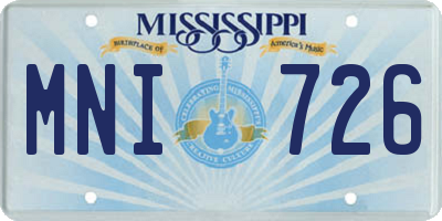 MS license plate MNI726