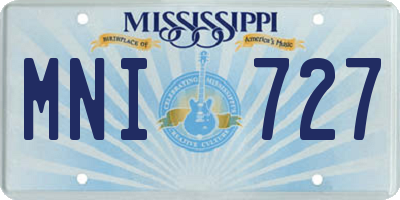 MS license plate MNI727