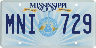 MS license plate MNI729