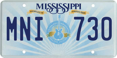 MS license plate MNI730
