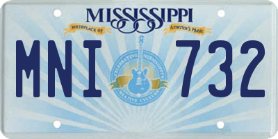 MS license plate MNI732