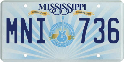 MS license plate MNI736