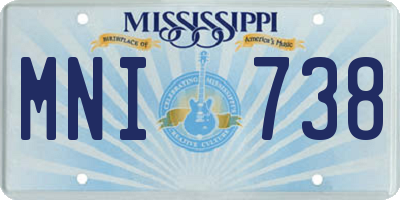 MS license plate MNI738