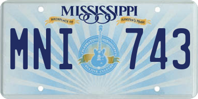 MS license plate MNI743