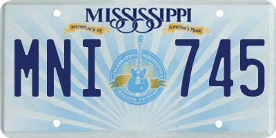 MS license plate MNI745