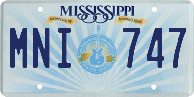 MS license plate MNI747