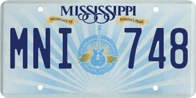 MS license plate MNI748