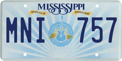 MS license plate MNI757