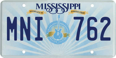 MS license plate MNI762