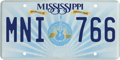 MS license plate MNI766