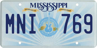 MS license plate MNI769