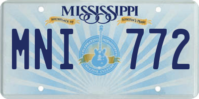 MS license plate MNI772