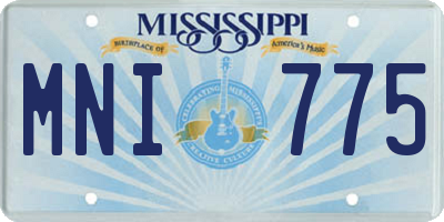 MS license plate MNI775