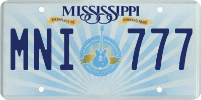 MS license plate MNI777