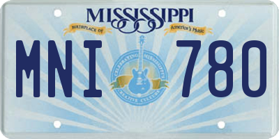MS license plate MNI780