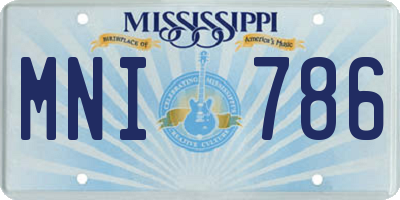 MS license plate MNI786