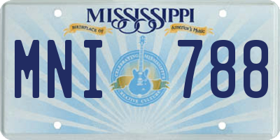 MS license plate MNI788