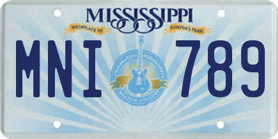 MS license plate MNI789