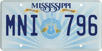 MS license plate MNI796