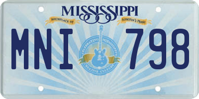 MS license plate MNI798