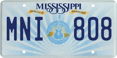 MS license plate MNI808