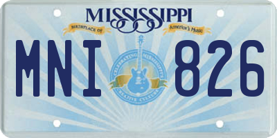MS license plate MNI826