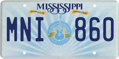 MS license plate MNI860